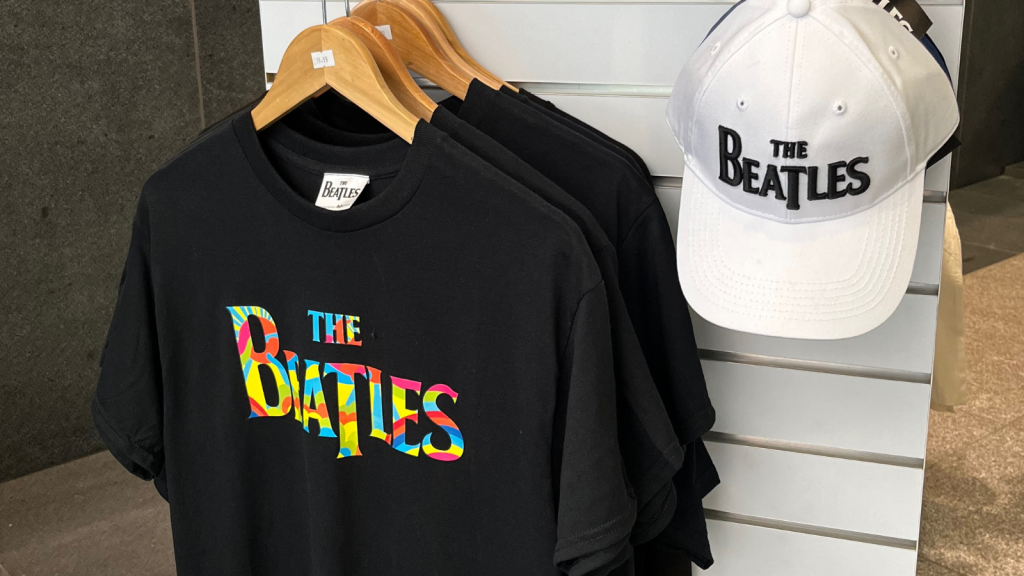 Officially licensed Beatles merchandise from Apple is a big seller at Liverpool TIC